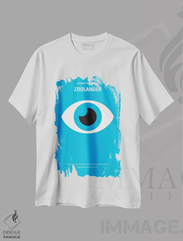 تیشرت سفید طرح دار پوستر مینیمال فیلم زولندر اثر چانکونگ | فروشگاه ایماژ