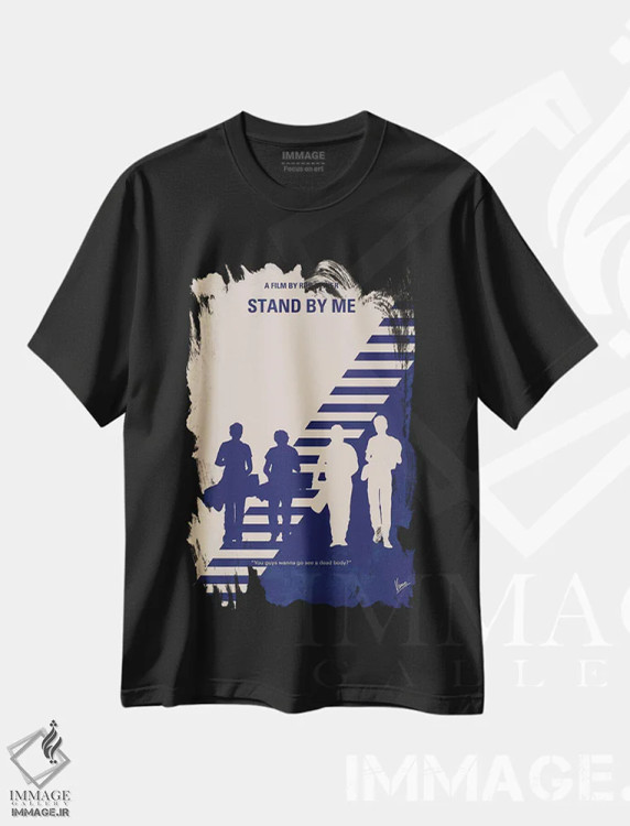 تیشرت مشکی طرح دار پوستر مینیمال فیلم کنارم بمان، هنر دیجیتال اثر چانکونگ | immage.ir