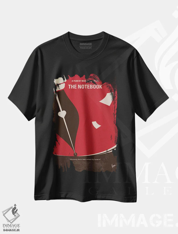 تیشرت مشکی طرح دار پوستر مینیمال فیلم دفترچه خاطرات، هنر دیجیتال اثر چانکونگ | فروشگاه ایماژ