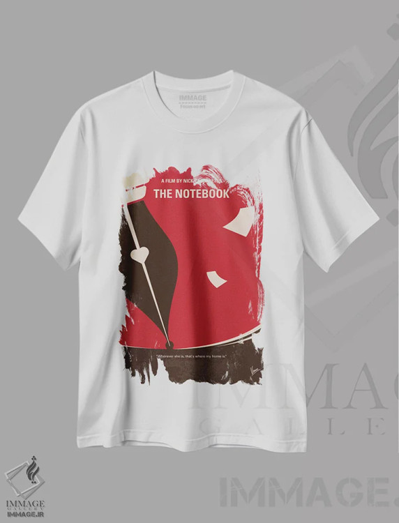 تیشرت سفید طرح دار پوستر مینیمال فیلم دفترچه خاطرات، هنر دیجیتال اثر چانکونگ | immage.ir