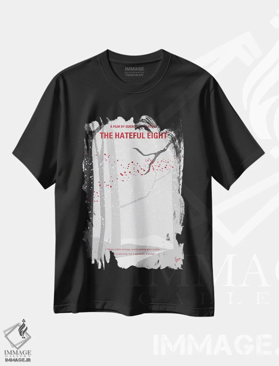تیشرت مشکی طرح دار پوستر مینیمال هشت نفرت انگیز، هنر دیجیتال اثر چانکونگ | immage.ir