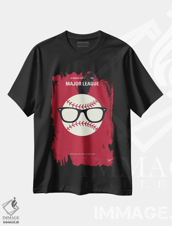 تیشرت مشکی طرح دار پوستر مینیمال لیگ اصلی، پوستر مینیمال فیلم های کمدی اثر چانکونگ | فروشگاه ایماژ