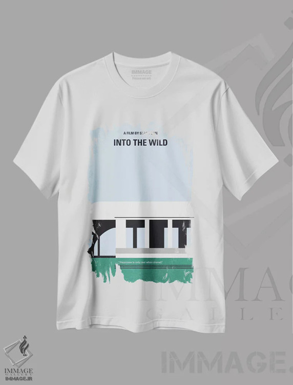 تیشرت سفید طرح دار پوستر مینیمال فیلم به سوی طبیعت وحشی، هنر دیجیتال اثر چانکونگ | immage.ir