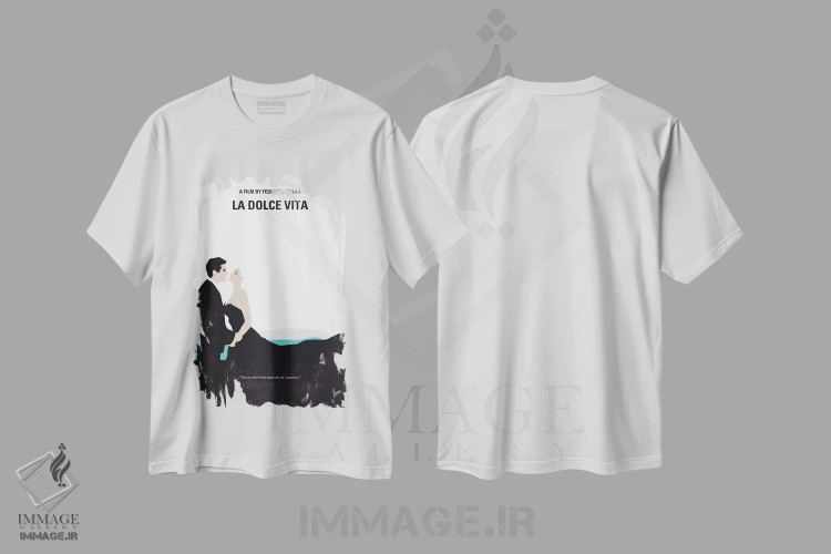 تیشرت سفید طرح دار پوستر مینیمال فیلم زندگی شیرین، پوستر مینیمال فیلم های کمدی اثر چانکونگ | immage.ir