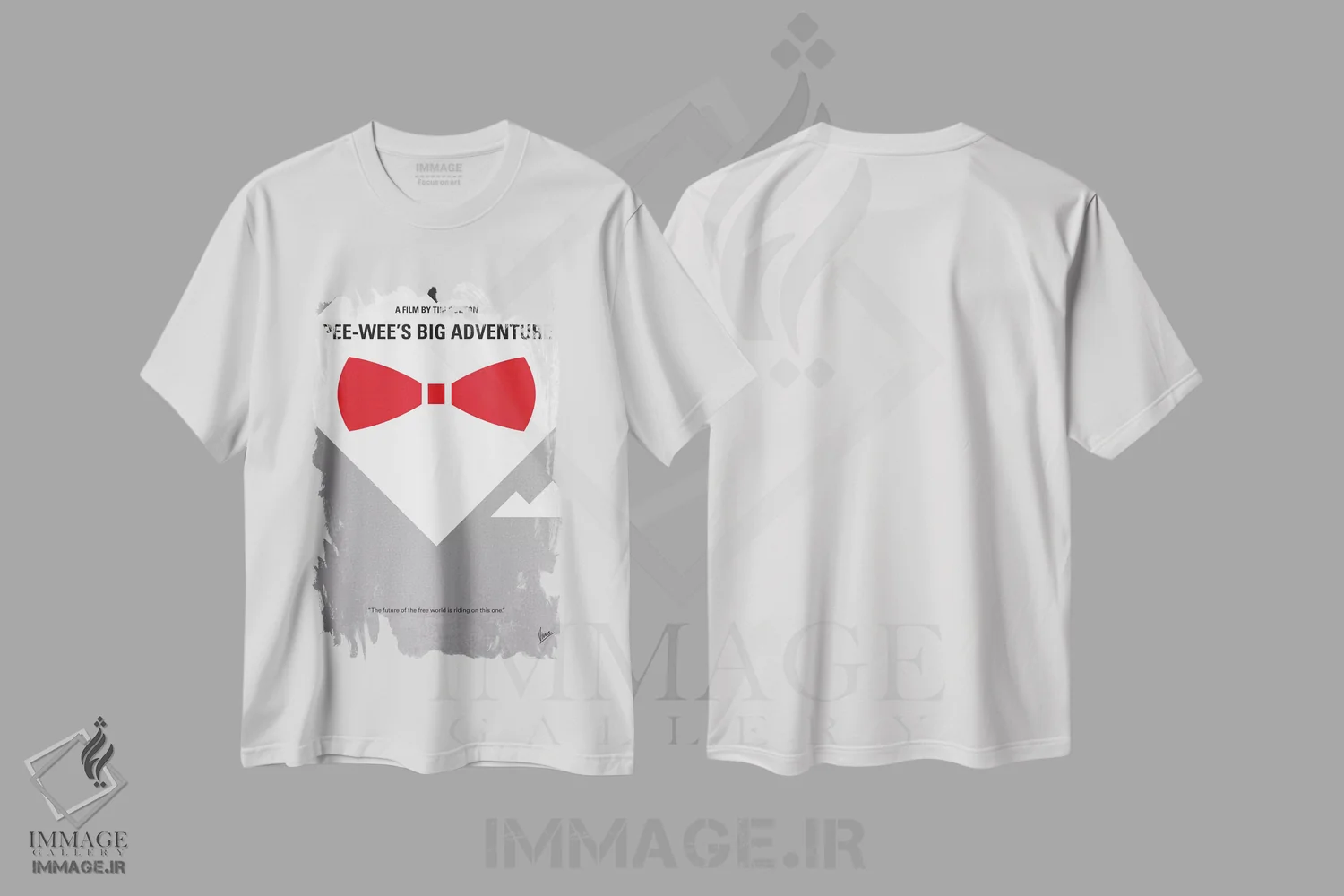 تیشرت سفید طرح دار پوستر مینیمال ماجراجویی بزرگ پی وی، هنر دیجیتال اثر چانکونگ | فروشگاه ایماژ