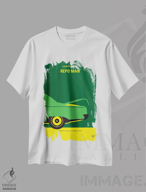 تیشرت سفید طرح دار پوستر مینیمال فیلم مرد رپو، پوستر مینیمال فیلم های کمدی اثر چانکونگ | فروشگاه ایماژ
