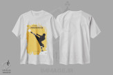 تیشرت سفید طرح دار پوستر مینیمال فیلم فوتبال شائولین، هنر دیجیتال اثر چانکونگ | immage.ir