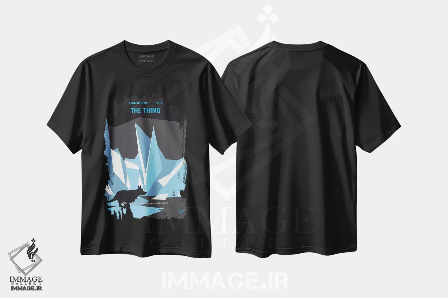 تیشرت مشکی طرح دار پوستر مینیمال فیلم موجود، هنر دیجیتال اثر چانکونگ | immage.ir