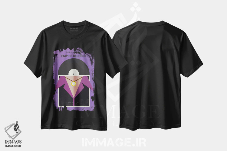 تیشرت مشکی طرح دار پوستر مینیمال فیلم امپایر رکوردز، پوستر مینیمال فیلم های کمدی اثر چانکونگ | فروشگاه ایماژ