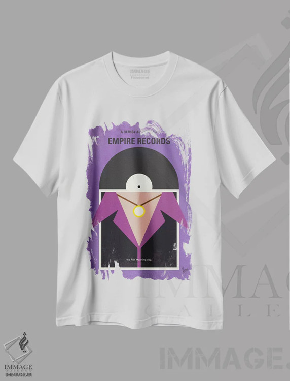 تیشرت سفید طرح دار پوستر مینیمال فیلم امپایر رکوردز، پوستر مینیمال فیلم های کمدی اثر چانکونگ | immage.ir