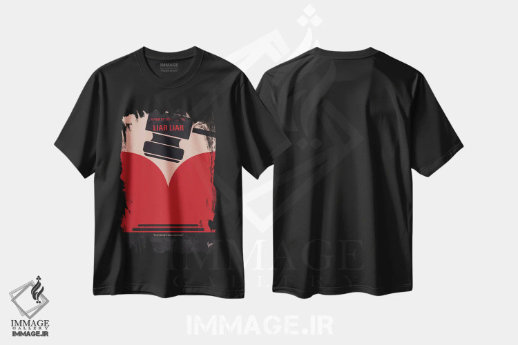 تیشرت مشکی طرح دار پوستر مینیمال فیلم دروغگو دروغگو اثر چانکونگ | immage.ir