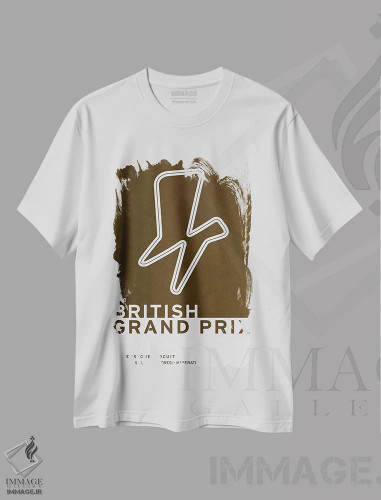 تیشرت سفید طرح دار ۱۹۴۸ گراند پری بریتانیا، هنر دیجیتال اثر چانکونگ | فروشگاه ایماژ
