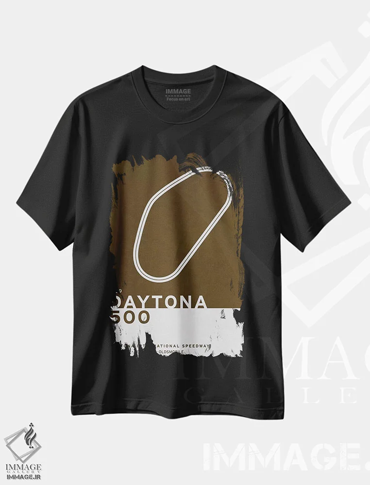 تیشرت مشکی طرح دار ۱۹۵۹ دیتونا ۵۰۰، هنر دیجیتال اثر چانکونگ | فروشگاه ایماژ