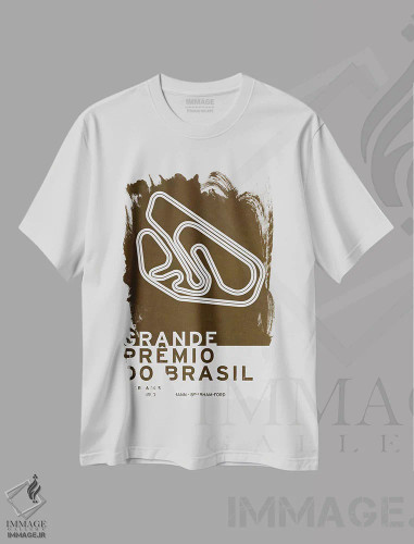 تیشرت سفید طرح دار ۱۹۷۳ گراند پریمو برزیل، هنر دیجیتال اثر چانکونگ | فروشگاه ایماژ