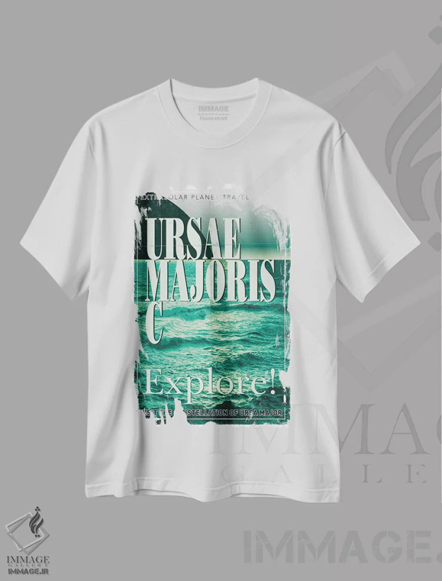 تیشرت سفید طرح دار پوستر سفر به سیاره فراخورشیدی III: اورسای ماژوریس، هنر دیجیتال اثر چانکونگ | فروشگاه ایماژ