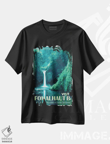 تیشرت مشکی طرح دار پوستر سفر به سیاره فراخورشیدی IV: فومالهوت بی، هنر دیجیتال اثر چانکونگ | فروشگاه ایماژ