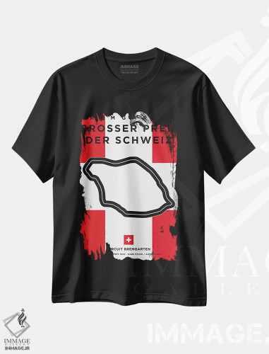 تیشرت مشکی طرح دار پوستر مینیمال پیست برمگارتن، هنر دیجیتال اثر چانکونگ | فروشگاه ایماژ