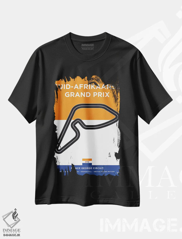 تیشرت مشکی طرح دار پوستر مینیمال پیست ایست لندن، هنر دیجیتال اثر چانکونگ | فروشگاه ایماژ