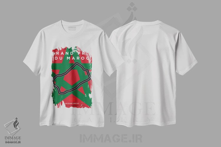 تیشرت سفید طرح دار پوستر مینیمال پیست کازابلانکا، هنر دیجیتال اثر چانکونگ | immage.ir