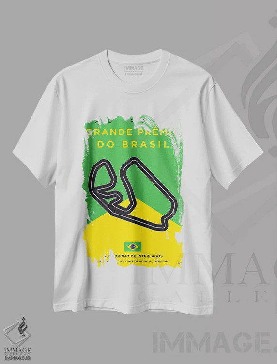 تیشرت سفید طرح دار پوستر مینیمال پیست اینترلاگوس، هنر دیجیتال اثر چانکونگ | immage.ir