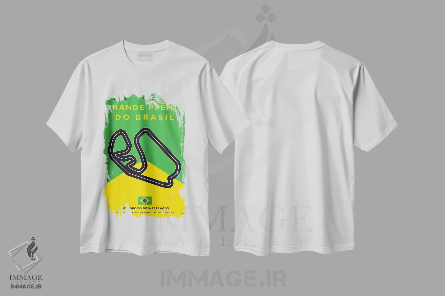 تیشرت سفید طرح دار پوستر مینیمال پیست اینترلاگوس، هنر دیجیتال اثر چانکونگ | immage.ir