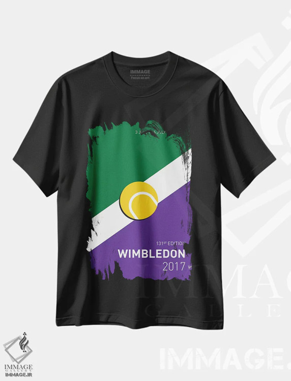 تیشرت مشکی طرح دار پوستر مینیمال ویمبلدون اوپن ۲۰۱۷، هنر دیجیتال اثر چانکونگ | immage.ir