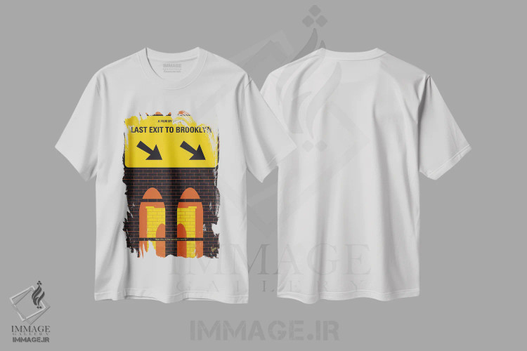 تیشرت سفید طرح دار پوستر مینیمال فیلم آخرین خروجی به بروکلین، هنر دیجیتال اثر چانکونگ | فروشگاه ایماژ