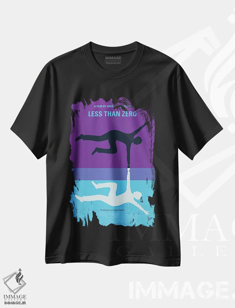 تیشرت مشکی طرح دار پوستر مینیمال فیلم کمتر از صفر، هنر دیجیتال اثر چانکونگ | immage.ir