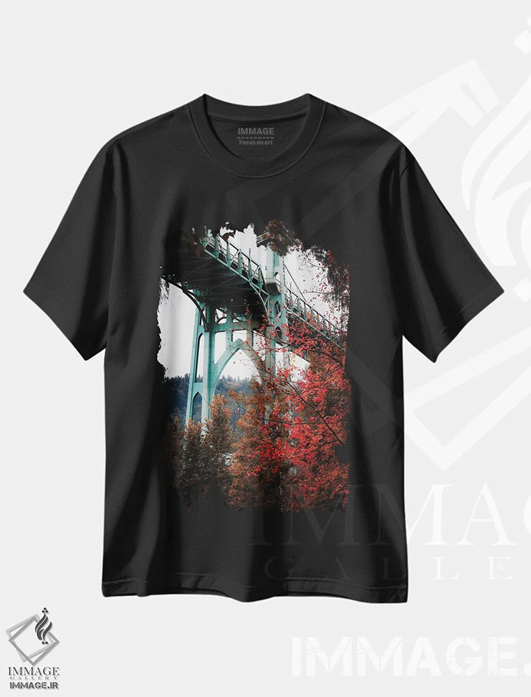 تیشرت مشکی طرح دار پل سنت جانز در پاییز اثر کت کریگن | فروشگاه ایماژ