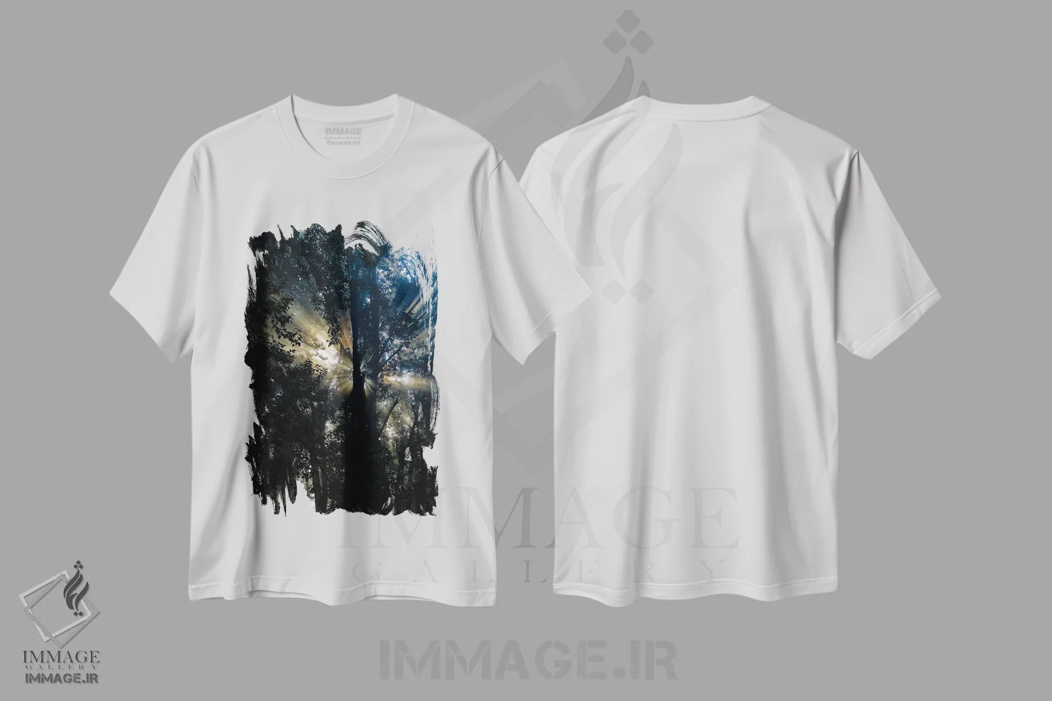 تیشرت سفید طرح دار نور پراکنده، مدیوم اثر کت کریگن | فروشگاه ایماژ