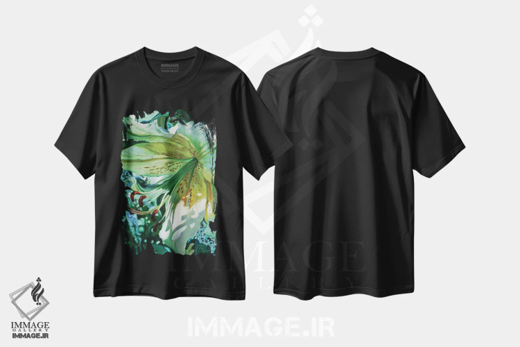 تیشرت مشکی طرح دار سوسن جین، هنر فاخر معاصر اثر کلویی هدن | فروشگاه ایماژ