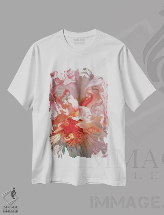 تیشرت سفید طرح دار رقص نور، هنر فاخر معاصر اثر کلویی هدن | immage.ir