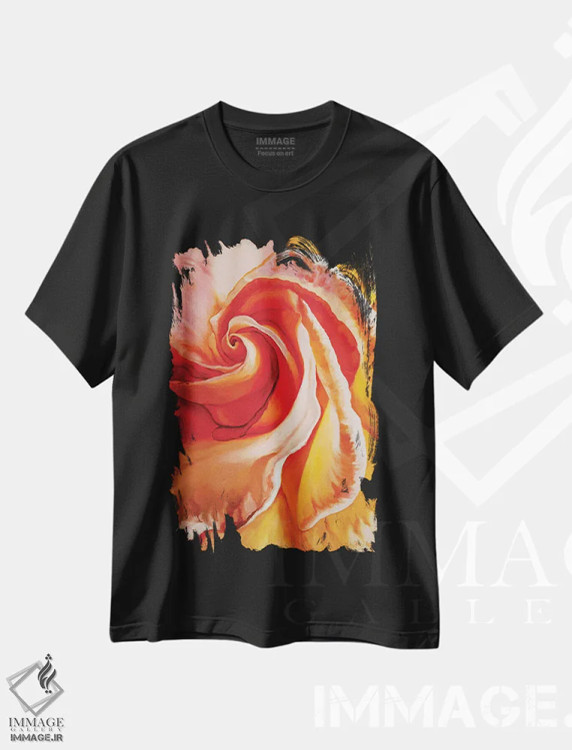تیشرت مشکی طرح دار گوش کن، هنر فاخر معاصر اثر کلویی هدن | immage.ir