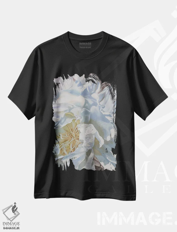 تیشرت مشکی طرح دار صد تومانی سالت اسپرینگ IV، هنر فاخر معاصر اثر کلویی هدن | فروشگاه ایماژ