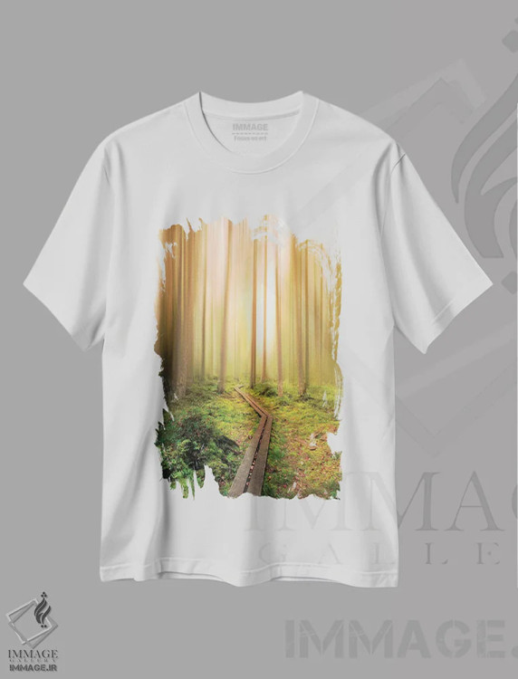 تیشرت سفید طرح دار به سوی نور، مدیوم اثر کریستین لیندستن | فروشگاه ایماژ