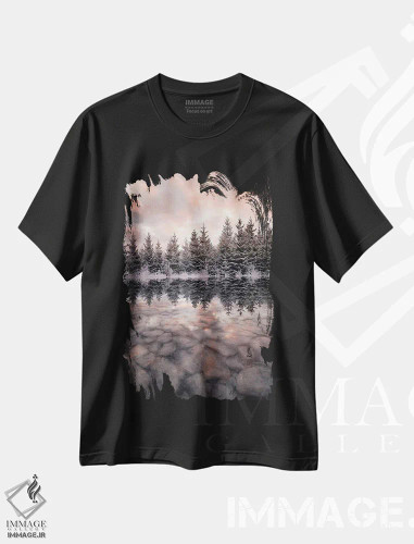 تیشرت مشکی طرح دار ذوب شدن، مدیوم اثر کریستین لیندستن | فروشگاه ایماژ
