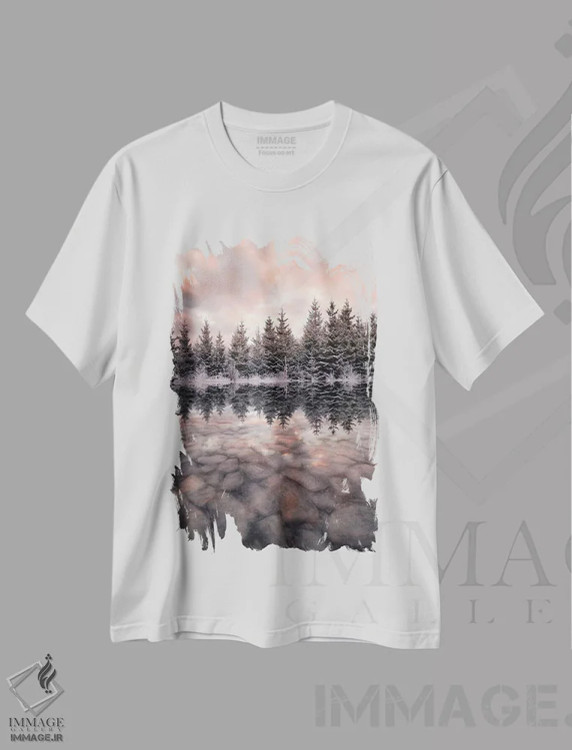 تیشرت سفید طرح دار ذوب شدن، مدیوم اثر کریستین لیندستن | immage.ir