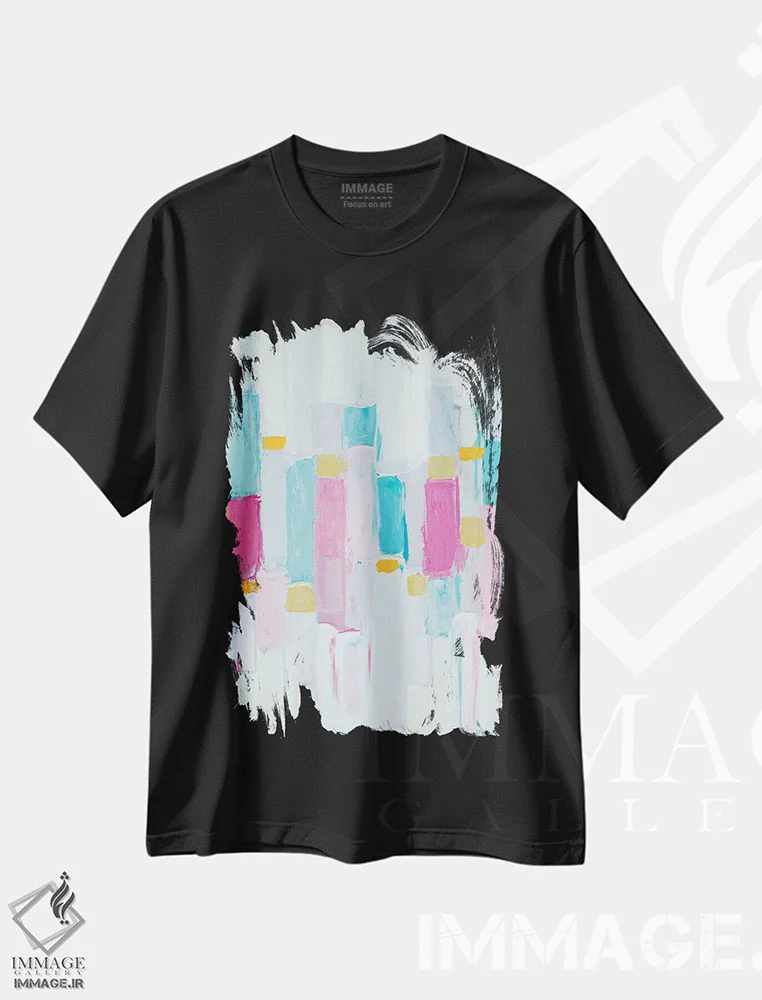 تیشرت مشکی طرح دار ریزوم سرد I اثر آن مری کولیک | فروشگاه ایماژ