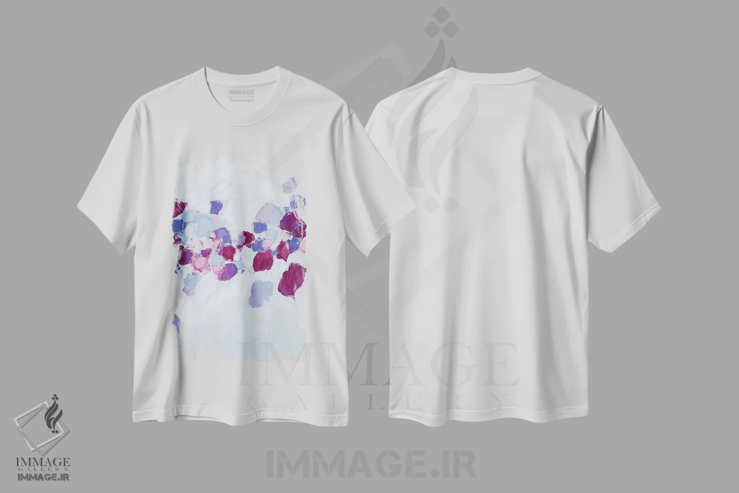 تیشرت سفید طرح دار جریان آمبی I اثر آن مری کولیک | فروشگاه ایماژ