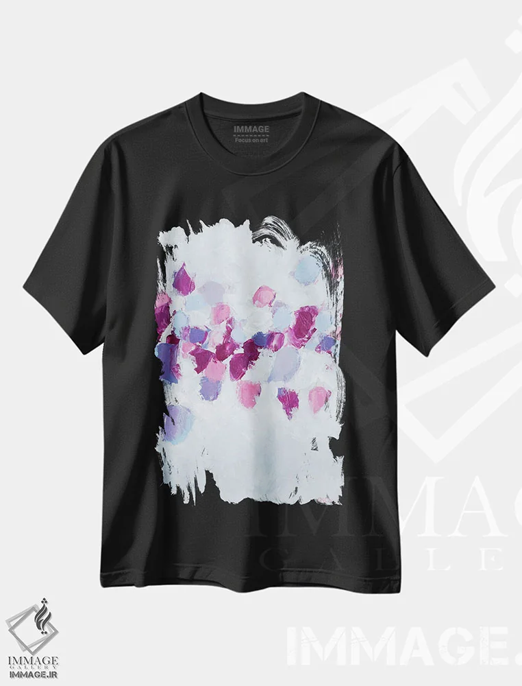 تیشرت مشکی طرح دار جریان آمبی II اثر آن مری کولیک | فروشگاه ایماژ