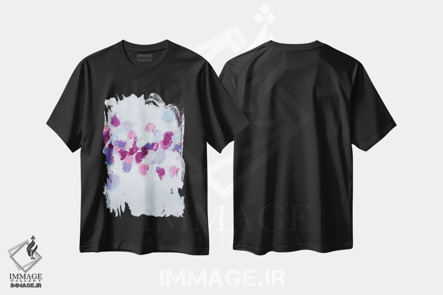تیشرت مشکی طرح دار جریان آمبی II اثر آن مری کولیک | فروشگاه ایماژ