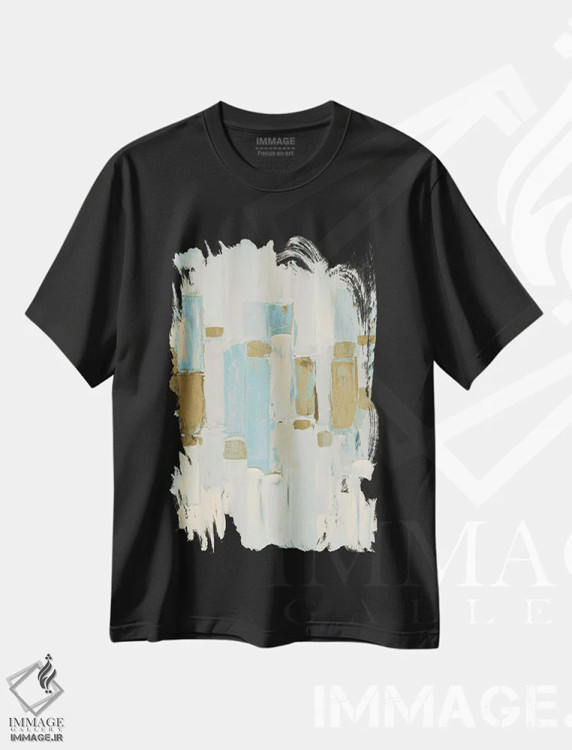 تیشرت مشکی طرح دار ریزوم ملایم I اثر آن مری کولیک | فروشگاه ایماژ