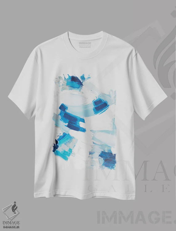 تیشرت سفید طرح دار ابرهای رؤیا اثر آن مری کولیک | فروشگاه ایماژ