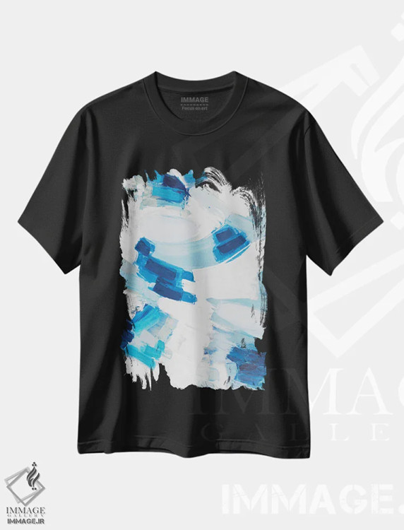 تیشرت مشکی طرح دار ابرهای رؤیا اثر آن مری کولیک | immage.ir