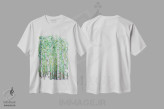 تیشرت سفید طرح دار چوب غان سبز II، مدیوم اثر آن مری کولیک | فروشگاه ایماژ