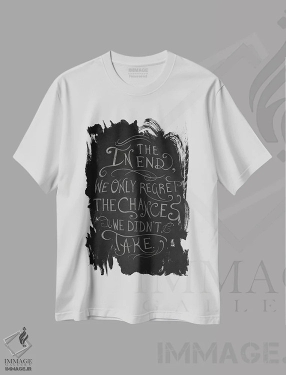 تیشرت سفید طرح دار فرصت هایی که استفاده نکردیم، وینتیج و رترو اثر فایو بای فایو کالکتیو | immage.ir