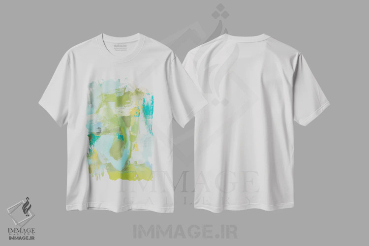 تیشرت سفید طرح دار انتزاع شیشه ای دریایی I اثر کریستینا لانگ | immage.ir