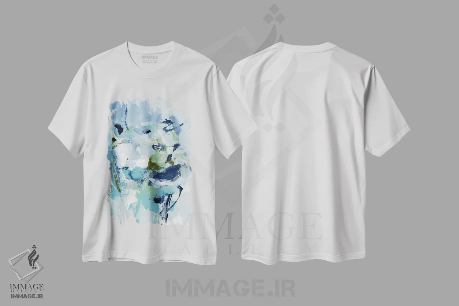 تیشرت سفید طرح دار انتزاع لاجوردی II اثر کریستینا لانگ | immage.ir