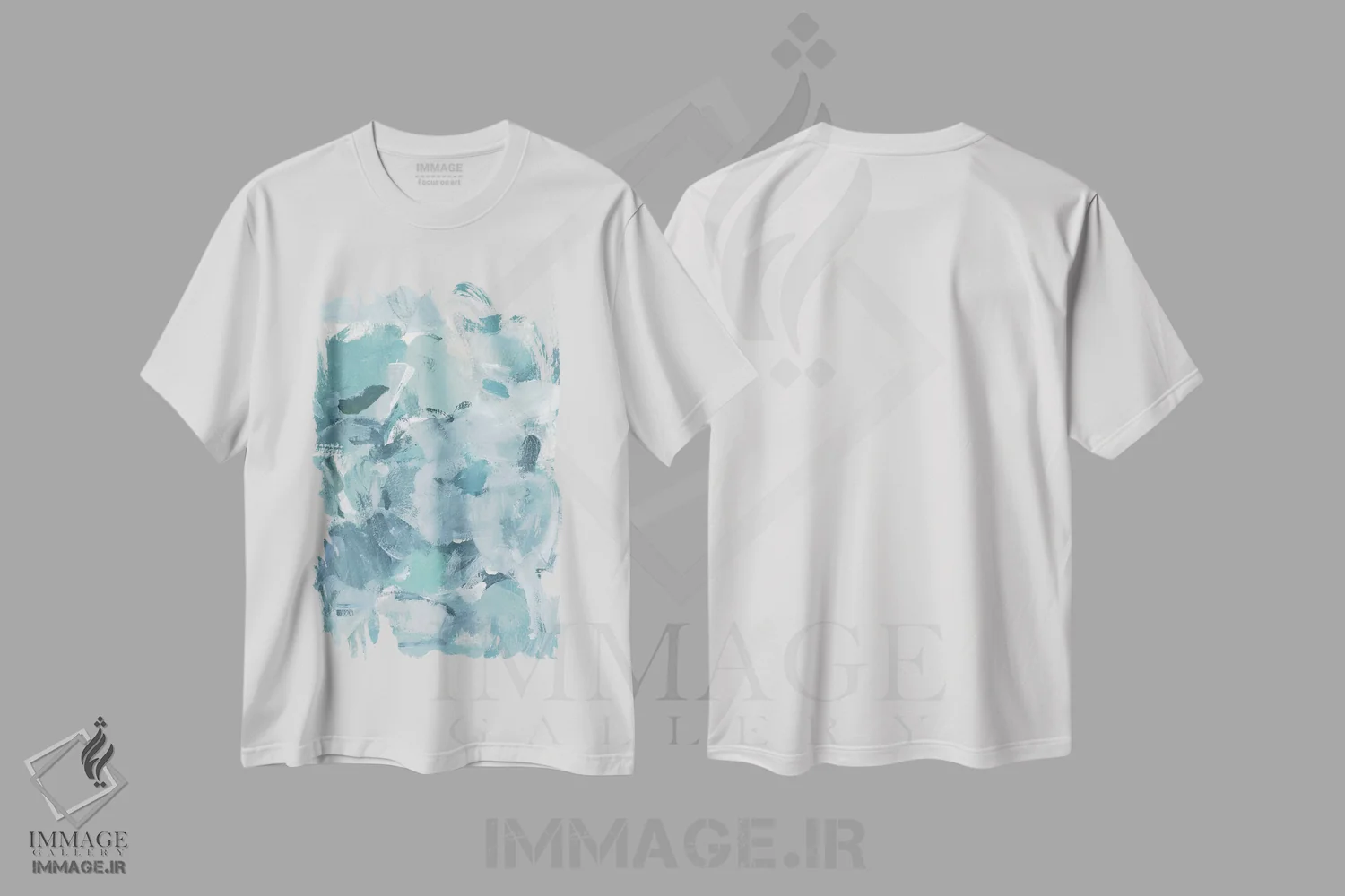 تیشرت سفید طرح دار سبزآبی ملایم I اثر کریستینا لانگ | immage.ir