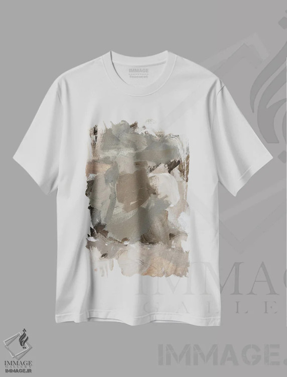 تیشرت سفید طرح دار قهوه I اثر کریستینا لانگ | immage.ir